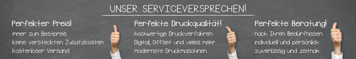 Unser Serviceversprechen von die drucklösung, Ihrer persönlichen Druckerei aus Leipzig